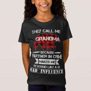 Camiseta Me llaman abuela oso rojo vestido que coincide Paj