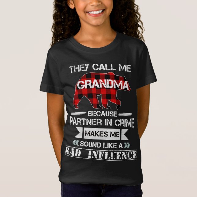 Camiseta Me llaman abuela oso rojo vestido que coincide Paj (Anverso)