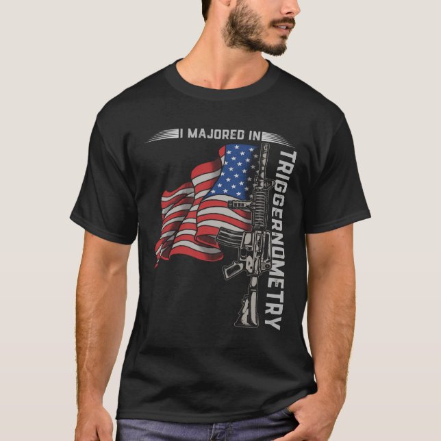 Camiseta Me Majalicé En La Trigernometría Bandera Americana (Anverso)