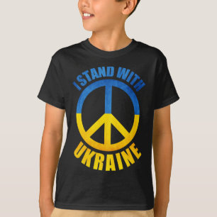 Camiseta Me mantengo con el símbolo de la paz de Ucrania