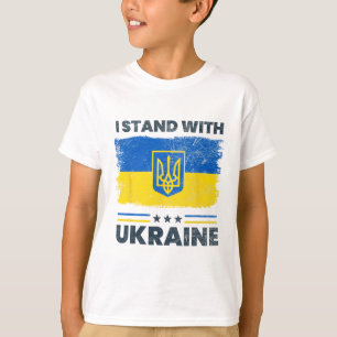 Camiseta Me mantengo con la bandera de Ucrania - Bandera uc