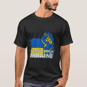 Camiseta Me mantengo con la bandera de Ucrania - Bandera uc