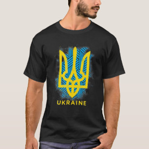 Camiseta Me mantengo con la bandera de Ucrania, símbolo de