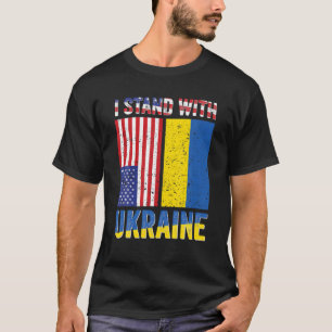 Camiseta Me mantengo con Ucrania Apoyo ucraniano americano