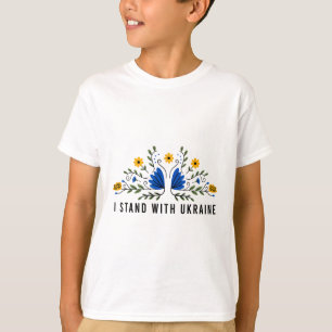 Camiseta Me mantengo con Ucrania Bandera de Ucrania Girasol
