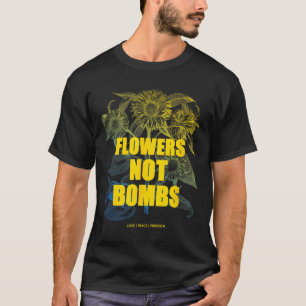 Camiseta Me mantengo con Ucrania Flores No Bombas Paz Ucran