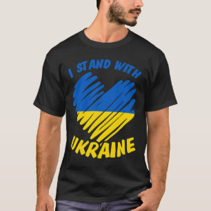 Camiseta Me mantengo con Ucrania I Bandera ucraniana Azul A