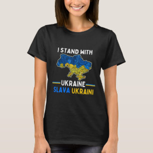 Camiseta Me mantengo con Ucrania Slava Ukraini Apoyo a la L