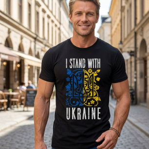 Camiseta Me mantengo con Ucrania. Tridente de Ucrania. 