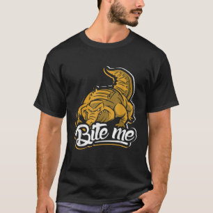 Camiseta Me muerde diseño cocodrilo amante y lagarto T Shi