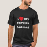 Camiseta Me ♥️ My Service Animal<br><div class="desc">Camisas clásicas masculinas en color negro y letras en color blanco y ropa informal de declaración de moda impresa con la frase de texto de la plantilla de personalizable Me ♥️ My Service Animal on Gorras, Camisetas y productos de Mascota de TheFabricSeal print on demand shop en Zazzle.com #ZazzleMade https://www.zazzle.com/store/thefabricseal...</div>