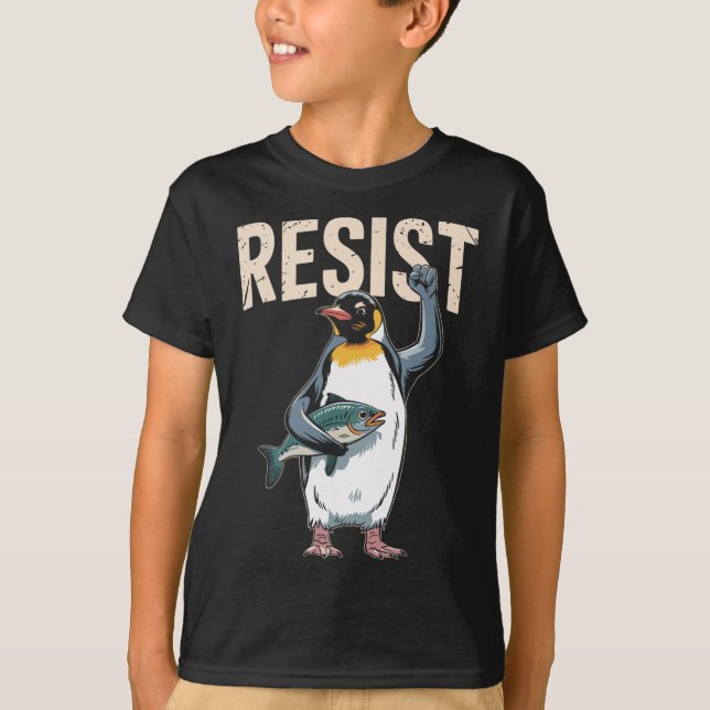 Camiseta Me opongo a la protesta de los pingüinos resistent (Anverso)