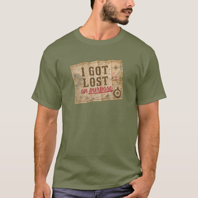 Camiseta Me Perdí a Propósito Mapa Antiguo (Anverso)