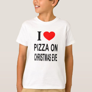 Camiseta Me ❤️ PIZZA EN NOCHEBUENA AMO PIZZA EN NAVIDAD