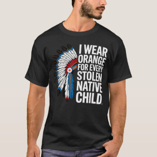 Camiseta Me pongo naranja por cada niño nativo americano Un