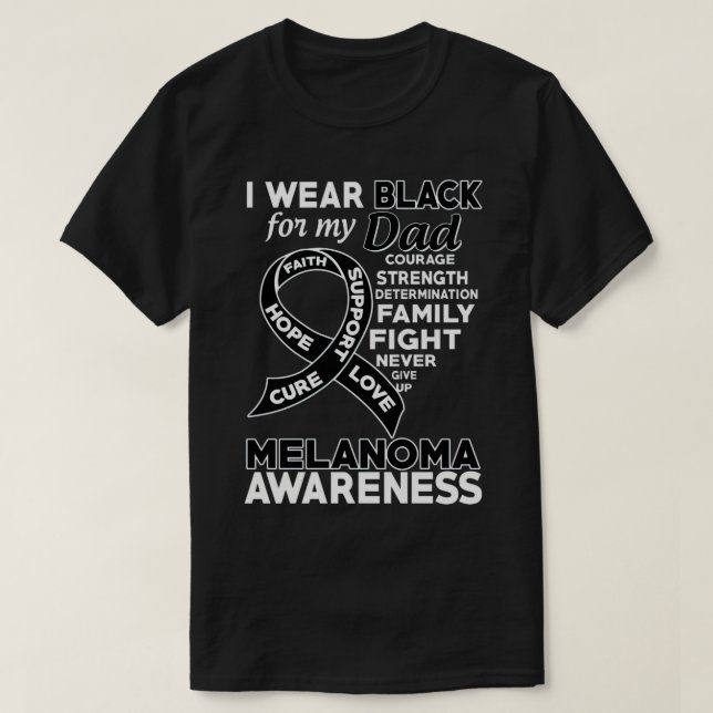 Camiseta Me Pongo Negro Por La Conciencia De Melanoma De Mi (Diseño del anverso)