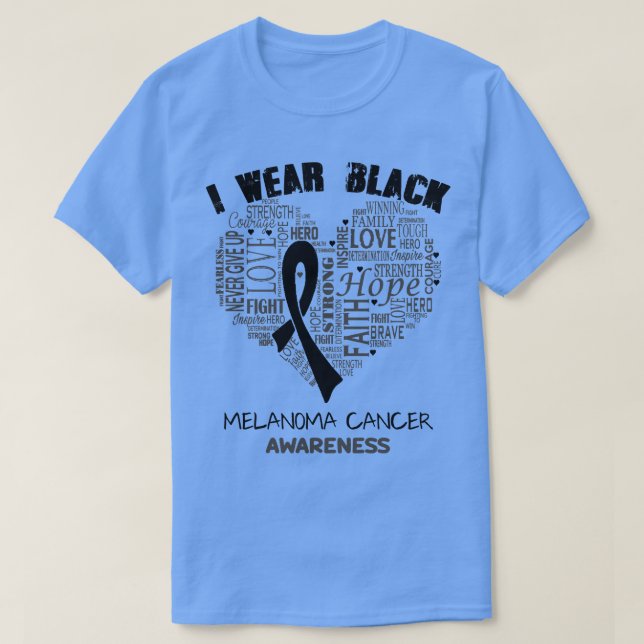 Camiseta Me Pongo Negro Por Melanoma Cáncer Conciencia Fe H (Diseño del anverso)