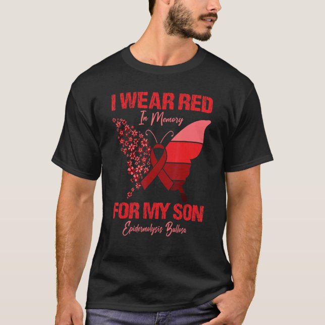 Camiseta Me Pongo Rojo En Memoria De Mi Hijo Epidermolysis  (Anverso)