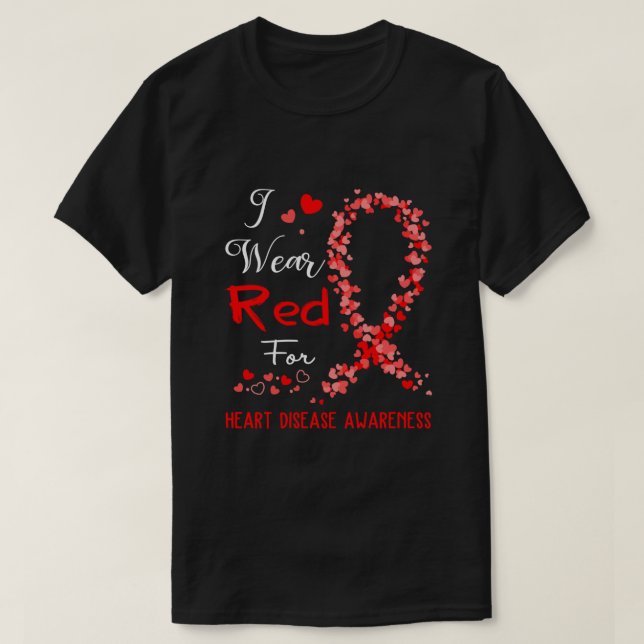 Camiseta Me Pongo Rojo Por Enfermedades Cardíacas Sensibili (Diseño del anverso)
