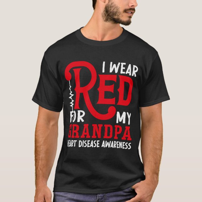 Camiseta Me Pongo Rojo Por Mi Abuelo Americano Enfermedad C (Anverso)