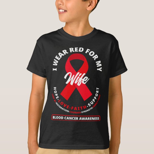 Camiseta Me Pongo Rojo Por Mi Esposa Conciencia Sobre El Cá (Anverso)