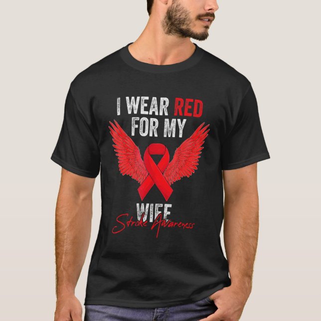 Camiseta Me Pongo Rojo Por Mi Esposa Troke Awareness Angel  (Anverso)