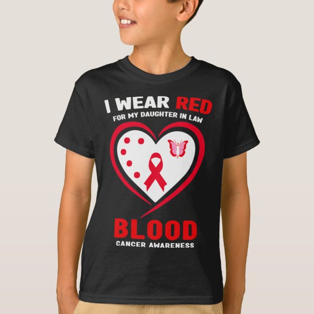 Camiseta Me Pongo Rojo Por Mi Hija En El Cáncer De Sangre D (Anverso)