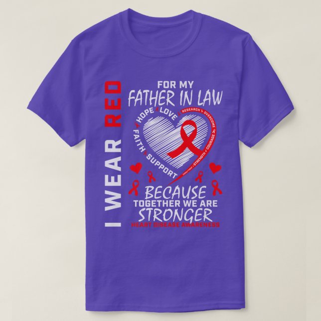 Camiseta Me Pongo Rojo Por Mi Padre De Derecho Enfermedad D (Diseño del anverso)