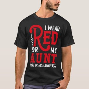 Camiseta Me Pongo Rojo Por Mi Tía Enfermedad Cardíaca Estad