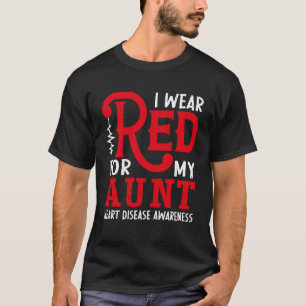 Camiseta Me Pongo Rojo Por Mi Tía Enfermedad Cardíaca Estad