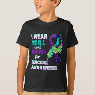 Camiseta Me pongo verde azulado púrpura por la conciencia d