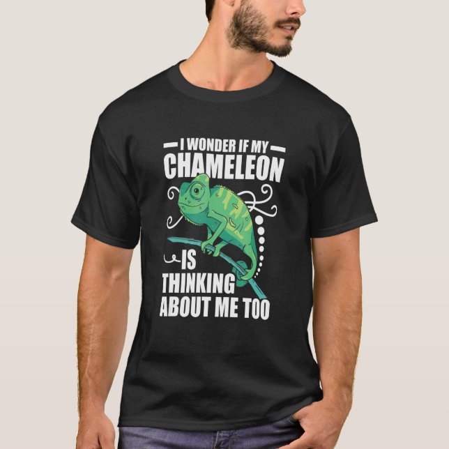 Camiseta Me Pregunto Si Mi Chameleon También Está Pensando  (Anverso)