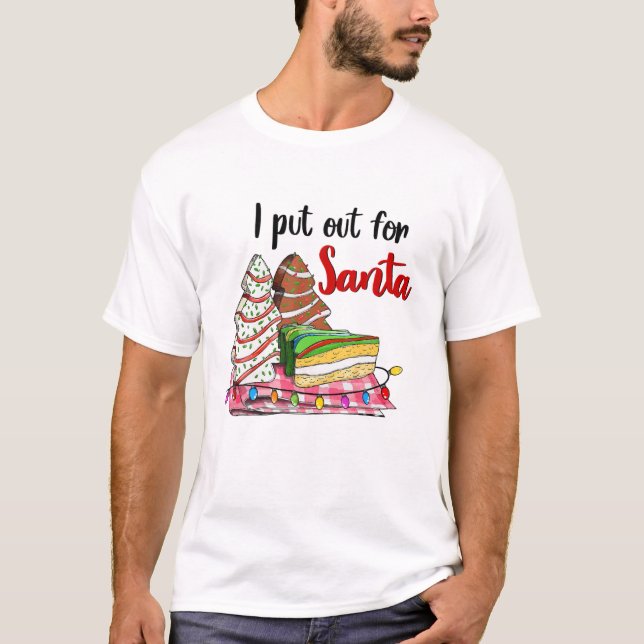 Camiseta Me Puse Para Nochebuena De Pastel De Árbol De Sant (Anverso)