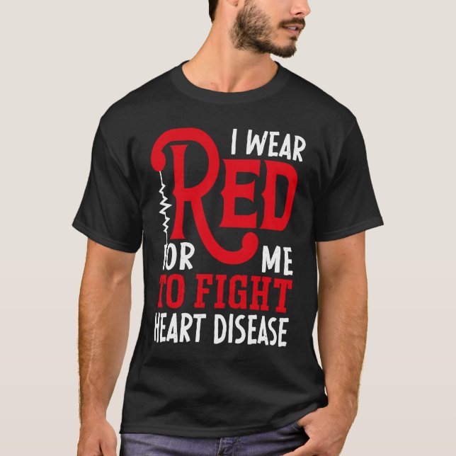 Camiseta Me Puse Rojo Por Enfermedad Cardíaca Estadounidens (Anverso)
