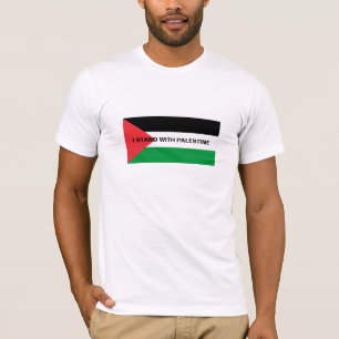 Camiseta Me quedo con la bandera Palestina de texto negro