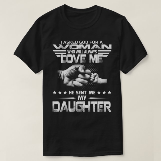 Camiseta me quiere, envió a mi hija. (Diseño del anverso)