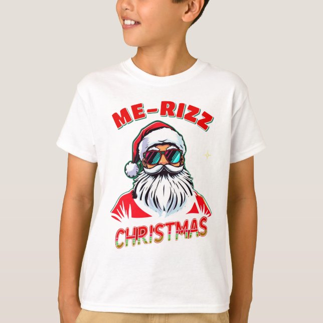 Camiseta  Me-Rizz Christmas gen Alpha meme funny (Anverso)