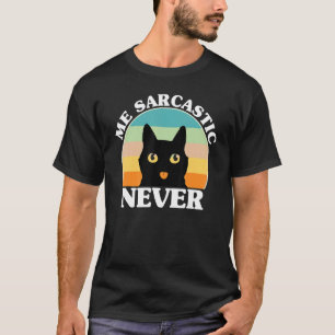 Camiseta Me Sarcástico Nunca Humor Inteligente Gato Retro P