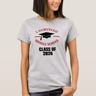 Camiseta Me sobreviví a la escuela media clase de graduació