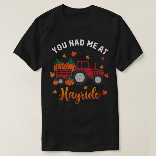 Camiseta Me Tenías En Hayride Autumn Love Funny Thanksgivi (Diseño del anverso)