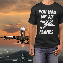 Camiseta Me Tenías En Los Aviones Typografía, Aviación, Gra