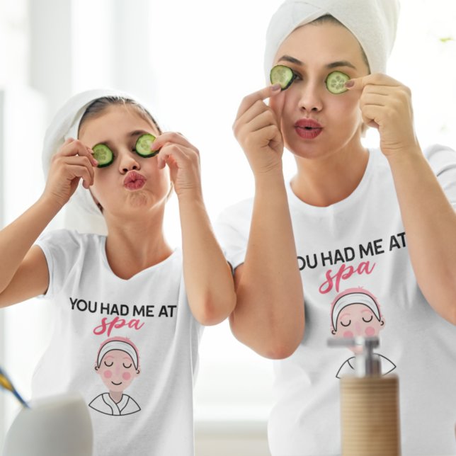 Camiseta Me Tenías En Spa Chica De Texto Rosa Negro (Subido por el creador)