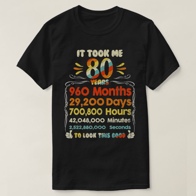 Camiseta Me Tomó 80 Años Ver Este Buen Bir 80 (Diseño del anverso)