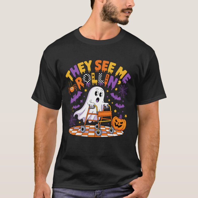 Camiseta Me Ven Rollando Ghost Halloween Walker Physica (Anverso)