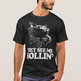 Camiseta Me Ven Rollin, Funny Ballpark Wagon Sofball