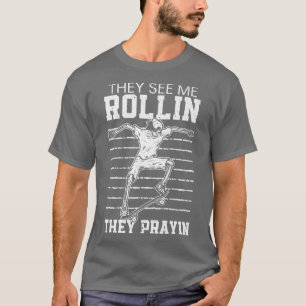 Camiseta Me Ven Rollin Skateboarding Skeleton