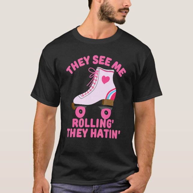 Camiseta Me Ven Rollin Skater Roller Chica Retr (Anverso)