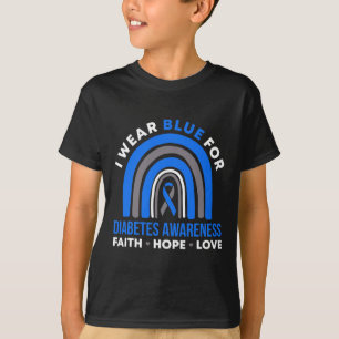 Camiseta Me Visto de Azul Por Conciencia de la Diabetes Fe 