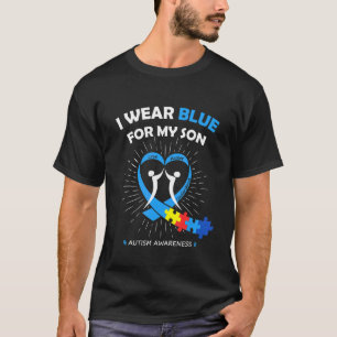 Camiseta Me Visto de Azul Por Mi Hijo Corazón Apoyo Concien