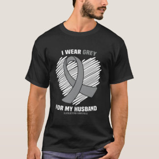 Camiseta Me Visto de Gris Por Mi Esposo Gbm Glioblastoma Co